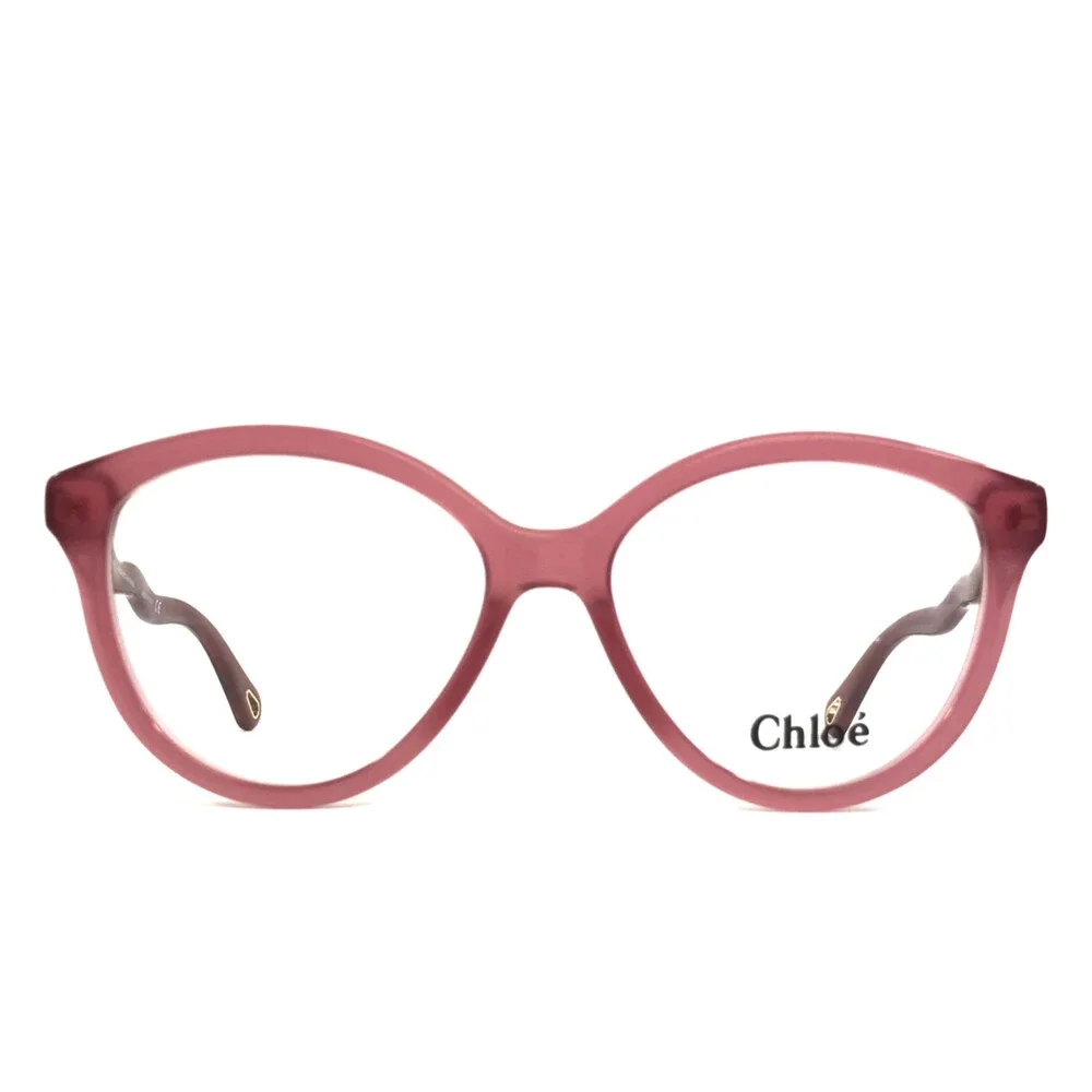 Chloe Eyeglasses Frames CH0089O 004 Opal Burgundy Cat Eye Full Rim 54-16-145